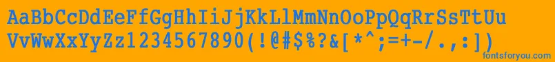 フォントCourierCondensedBold – オレンジの背景に青い文字