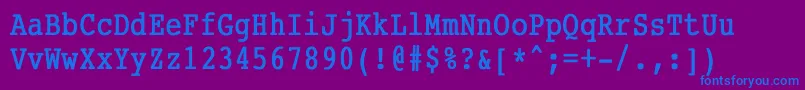 Czcionka CourierCondensedBold – niebieskie czcionki na fioletowym tle