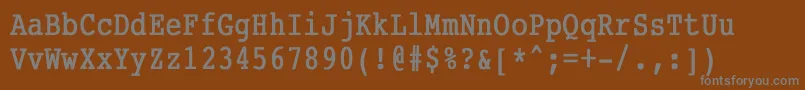 Шрифт CourierCondensedBold – серые шрифты на коричневом фоне