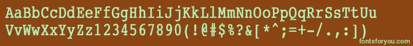 Шрифт CourierCondensedBold – зелёные шрифты на коричневом фоне