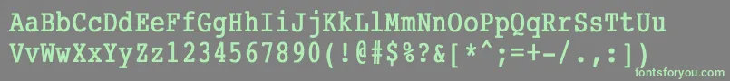 CourierCondensedBold-fontti – vihreät fontit harmaalla taustalla