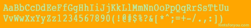 CourierCondensedBold Font – Green Fonts on Orange Background