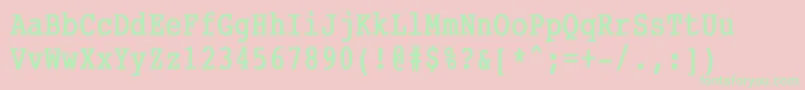 CourierCondensedBold Font – Green Fonts on Pink Background
