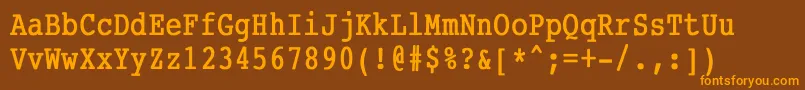 CourierCondensedBold Font – Orange Fonts on Brown Background