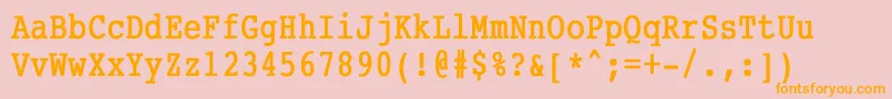 CourierCondensedBold Font – Orange Fonts on Pink Background