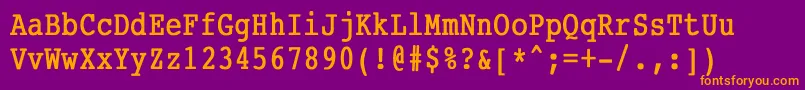 CourierCondensedBold Font – Orange Fonts on Purple Background