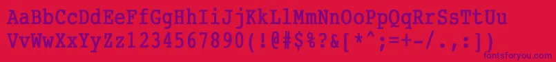 Шрифт CourierCondensedBold – фиолетовые шрифты на красном фоне
