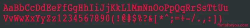 CourierCondensedBold Font – Red Fonts on Black Background