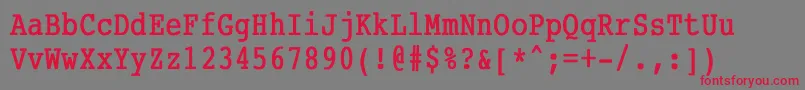 CourierCondensedBold Font – Red Fonts on Gray Background