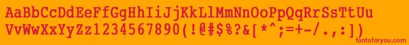 CourierCondensedBold Font – Red Fonts on Orange Background