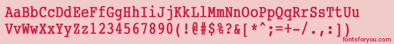 CourierCondensedBold Font – Red Fonts on Pink Background