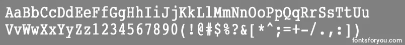 CourierCondensedBold Font – White Fonts on Gray Background