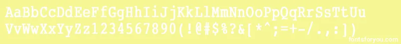 CourierCondensedBold Font – White Fonts on Yellow Background