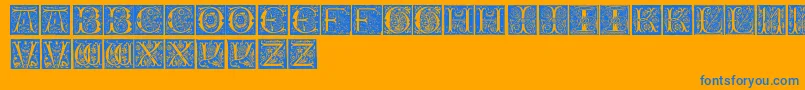 InitialsTfb Font – Blue Fonts on Orange Background