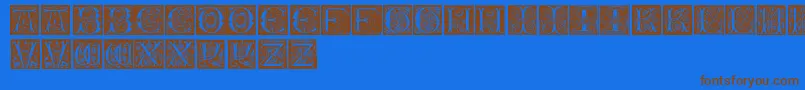 InitialsTfb Font – Brown Fonts on Blue Background