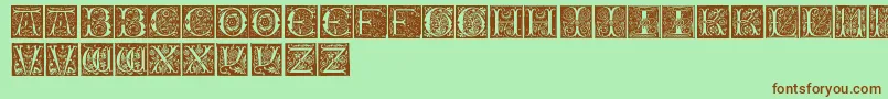 InitialsTfb Font – Brown Fonts on Green Background