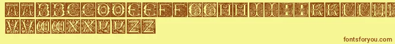 InitialsTfb Font – Brown Fonts on Yellow Background