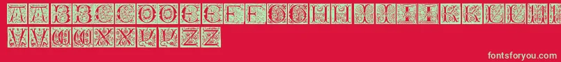 InitialsTfb Font – Green Fonts on Red Background