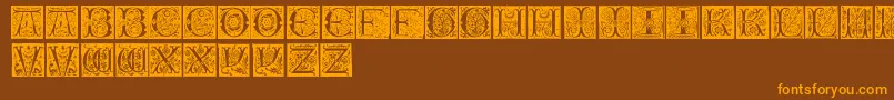 InitialsTfb Font – Orange Fonts on Brown Background