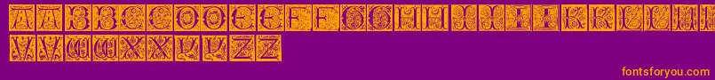 InitialsTfb Font – Orange Fonts on Purple Background