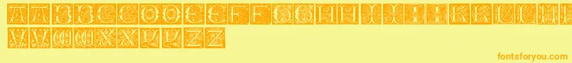 InitialsTfb Font – Orange Fonts on Yellow Background