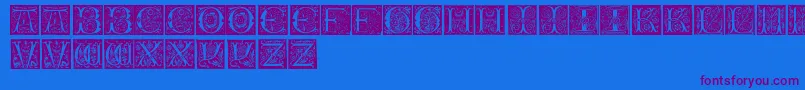 InitialsTfb Font – Purple Fonts on Blue Background