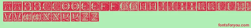 InitialsTfb Font – Red Fonts on Green Background