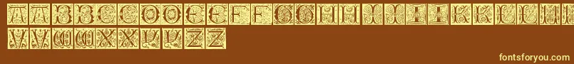 InitialsTfb Font – Yellow Fonts on Brown Background