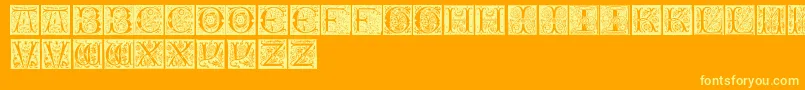 InitialsTfb Font – Yellow Fonts on Orange Background