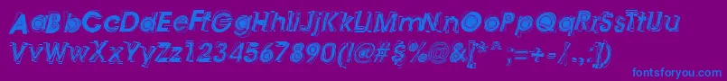 Astigma Font – Blue Fonts on Purple Background