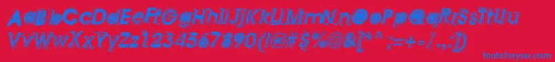 Astigma Font – Blue Fonts on Red Background