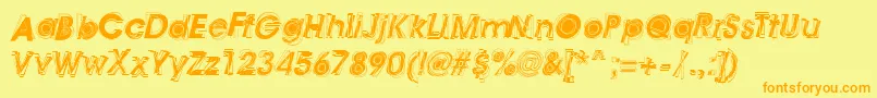 Astigma Font – Orange Fonts on Yellow Background