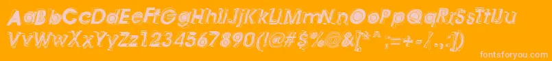 Astigma Font – Pink Fonts on Orange Background