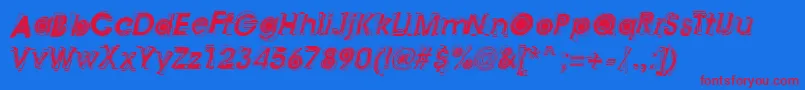 Astigma Font – Red Fonts on Blue Background