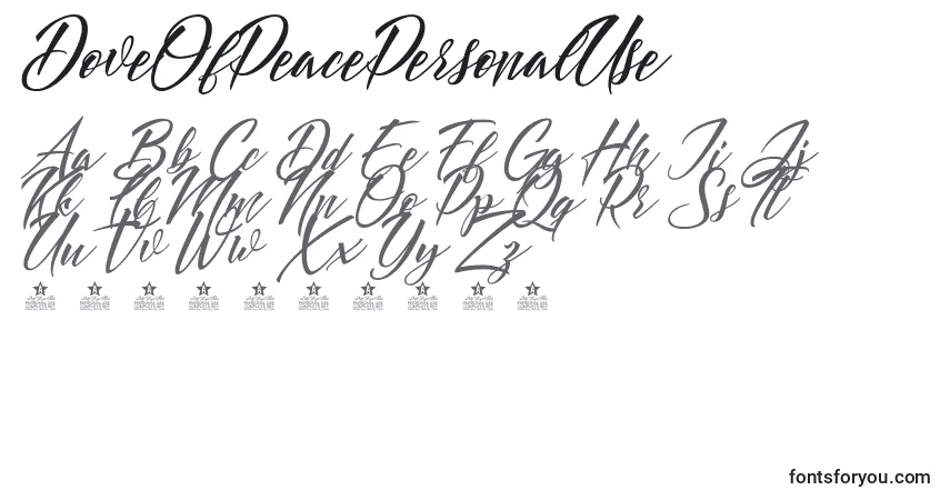 DoveOfPeacePersonalUse Font – alphabet, numbers, special characters