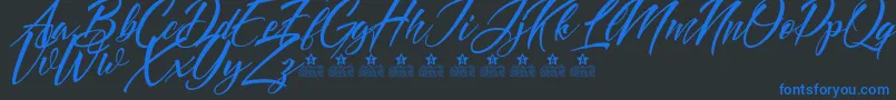 DoveOfPeacePersonalUse Font – Blue Fonts on Black Background