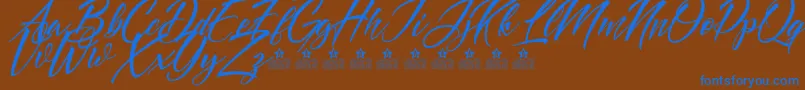 DoveOfPeacePersonalUse Font – Blue Fonts on Brown Background