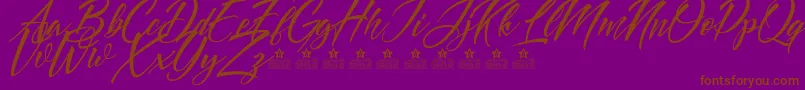 DoveOfPeacePersonalUse-Schriftart – Braune Schriften auf violettem Hintergrund