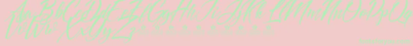 DoveOfPeacePersonalUse Font – Green Fonts on Pink Background