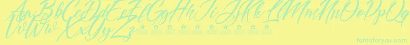 More about DoveOfPeacePersonalUse Font DoveOfPeacePersonalUse Font – Green Fonts on Yellow Background