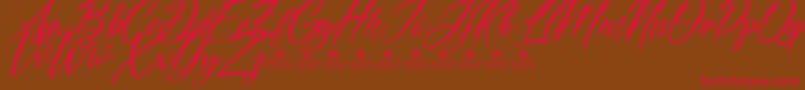 DoveOfPeacePersonalUse Font – Red Fonts on Brown Background