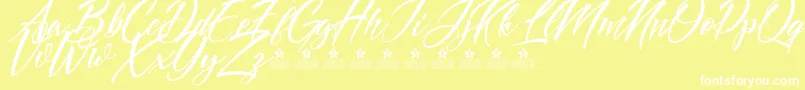 DoveOfPeacePersonalUse Font – White Fonts on Yellow Background