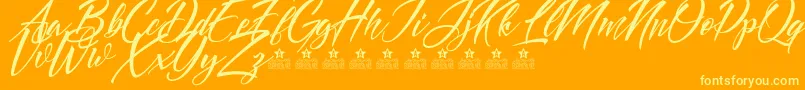 DoveOfPeacePersonalUse Font – Yellow Fonts on Orange Background