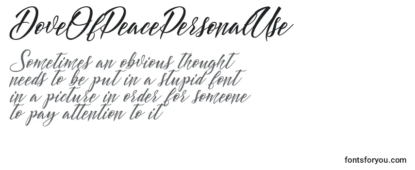 Review of the DoveOfPeacePersonalUse Font