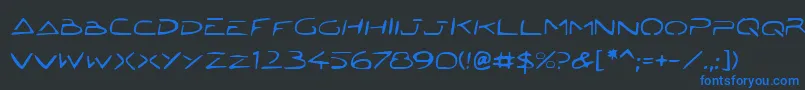 Jetech22-Schriftart – Blaue Schriften auf schwarzem Hintergrund