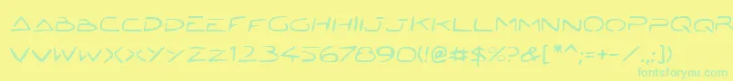 Jetech22 Font – Green Fonts on Yellow Background