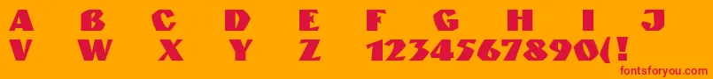 フォントGranitRusNormal – オレンジの背景に赤い文字