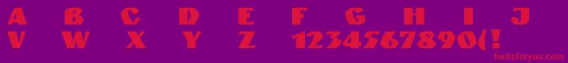 フォントGranitRusNormal – 紫の背景に赤い文字