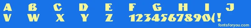 フォントGranitRusNormal – 黄色の文字、青い背景