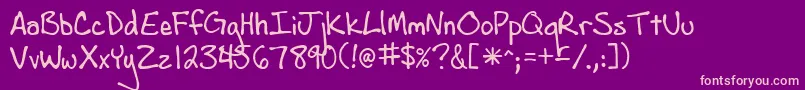 Andrewscript Font – Pink Fonts on Purple Background